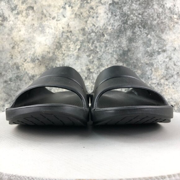 Oofos Unisex Size 12M 14W Ooahh Black Open Toe Slip On Recovery Slide Sandals main image 11